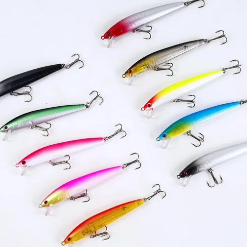 Vista 7 de Señuelos de pesca, señuelo grande y duro Minnow VIB con gancho de agudos Life-Like Swimbait Fishing Bait Popper Crankbait Vibe Sinking Señuelo