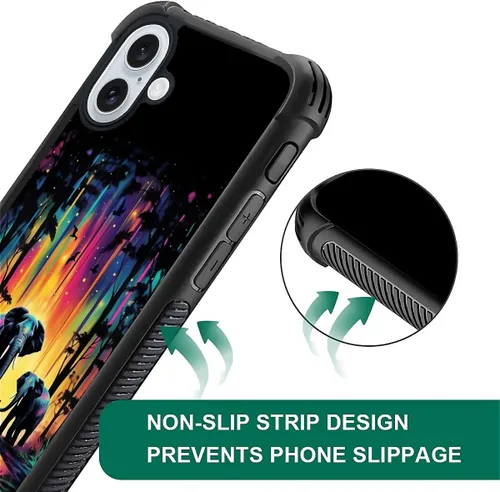 Vista 215 de Funda compatible con iPhone 15, diseño de elefantes africanos, diseño increíble a prueba de golpes, antiarañazos, carcasa trasera de policarbonato