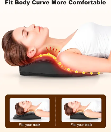 Vista 6 de Snailax Shiatsu Masajeador de espalda con calor, almohada de masaje de Negro tinta
