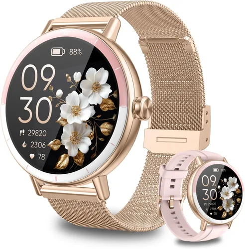 Vista 8 de KEEPONFIT Reloj inteligente para hombres/mujeres Android y iPhone, pantalla táctil de 1.27" (3,23 cm), rastreador de fitness con responder/hacer