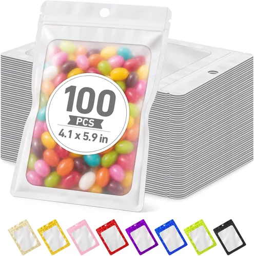 Vista 20 de 100 bolsas de Mylar resellables, bolsa pequeña a prueba de olores Oro claro