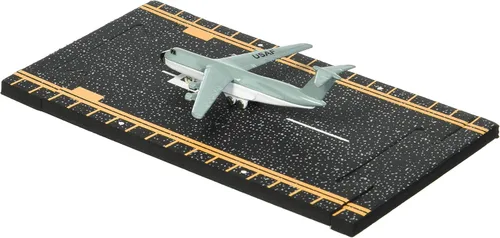 Vista 2 de Hot Wings Planes C-5 Galaxy con pista conectable plano fundido a presión, verde