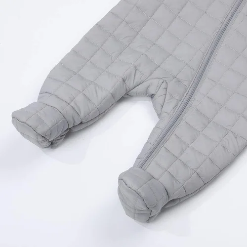 Vista 11 de DDY Traje de nieve para bebé niña niño de 0 a 3 meses, chaqueta de plumón con capucha, mameluco para bebé, mameluco para invierno, color gris