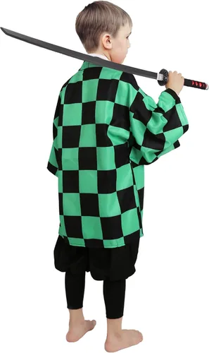 Vista 5 de Tanjirou Cosplay Costume Japanese Anime Kimono Outfit Halloween