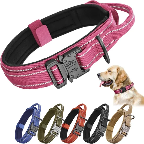 Vista 14 de KCUCOP - Collar táctico para perro, collar militar para perro, collares para perro Tactipup, ajustable, hebilla de metal resistente para perros M, L