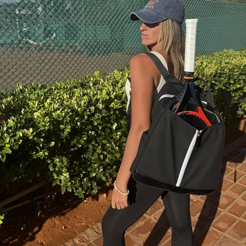 Vista 5 de AYRES Mochila de tenis – Amplia bolsa de tenis, pádel y pickleball para mujer Compartimento para raqueta de acceso rápido (para 2) Bolsa