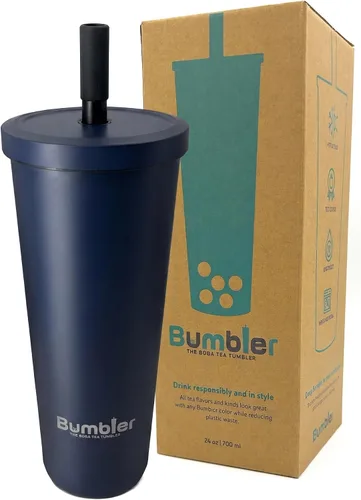 Vista 10 de Bumbler 24 onzas Gran Taza Reutilizable Portátil Ecológica Taza de Beber con Pajita de Punta Suave y Ancha, Tapa Estética a Prueba de Fugas