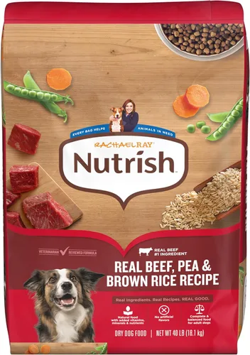 Vista 12 de Nutrish Rachael Ray - Alimento seco para perros adultos, receta de carne de res, guisantes y arroz integral, bolsa de 5 libras