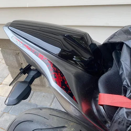 Vista 3 de Funda de asiento trasero de motocicleta para Z H2 ZH2 2020-2025 Z900 2017-2024 Passenger Pillion Solo Cowl Hard ABS Tail Section Fairing (negro)