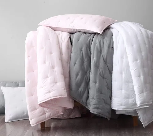 Vista 5 de Chezmoi Collection Milo - Juego de ropa de cama de 3 piezas de fibra de bambú suave, Rayón derivado del bambú, Gris Claro, King