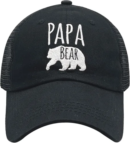 Vista 2 de Waldeal Gorra de béisbol ajustable con bordado de Papa Bear para hombre, Retro Trucker - Negro