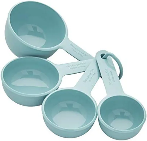 Vista 5 de KitchenAid Abrebotellas clásico multifunción de 8.34 pulgadas, tazas medidoras Aqua Sky and KitchenAid - Juego de 4, Aqua Sky