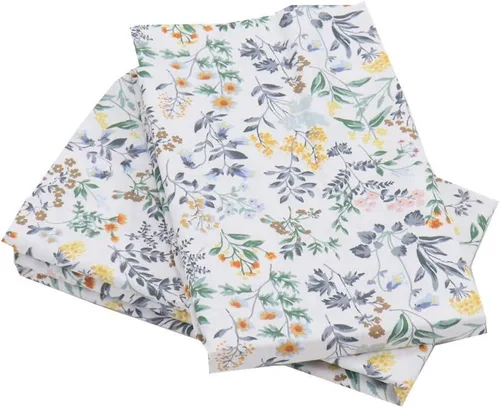 Vista 7 de Juego de 2 fundas de almohada de algodón botánico blanco, funda de almohada suave tamaño Queen con cierre envolvente, 20 x 30 pulgadas