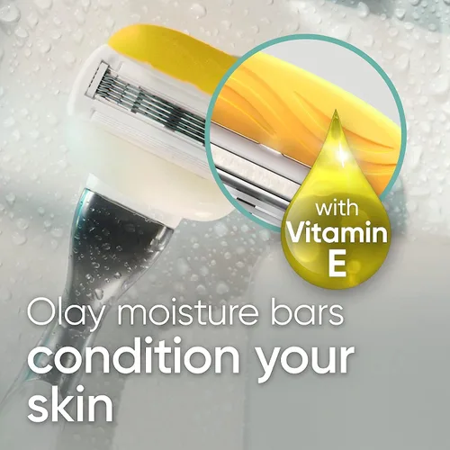 Vista 3 de Gillette Venus Comfortglide con mango de maquinilla de afeitar Olay Coconut para mujer + repuestos de cuchilla, plateado, 2