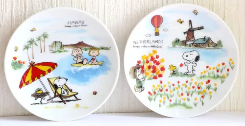 Vista 11 de Australia Canada Snoopy Mini Plato, Juego de 2