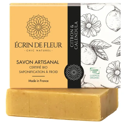 Vista 8 de Barra de jabón de almendras y caléndula, jabón fino francés artístico, para pieles sensibles y delicadas, sin perfume, para lavado de cara, cuerpo