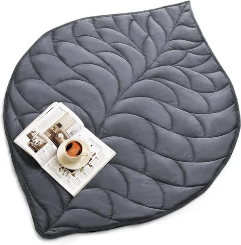 Vista 13 de Kaisa Manta con Peso para Adultos (5 libras, 23" x 29"), Manta de Regazo con Peso Suave Lavable a Máquina, Mantas Pequeñas Pesadas con Cuentas