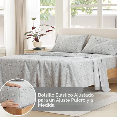 Vista 5 de Comfort Spaces - Sábanas con fundas de almohada Lama Multi