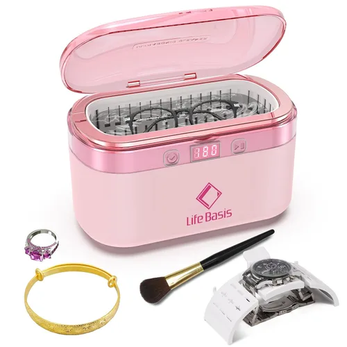Vista 10 de Life Basis Limpiador ultrasónico de joyas portátil – Máquina de limpieza sónica de 500ML con limpieza profunda de 42kHz, 5 ajustes de temporizador