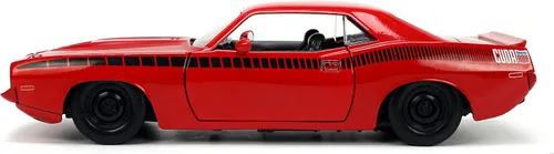 Vista 4 de Jada Toys Big Time Muscle 1:24 1973 Plymouth Barracuda - Coche fundido a presión rojo/negro, juguetes para niños y adultos