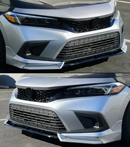 Vista 6 de Type-R Style - Rejilla frontal de repuesto de malla negra brillante compatible con Honda Civic Si y Hatchback 2022 2023