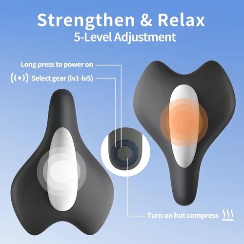 Vista 2 de Ejercitador Kegel, entrenador de fuerza muscular con control remoto para hombre y mujer, ajuste de 5 niveles, mejora la resistencia muscular