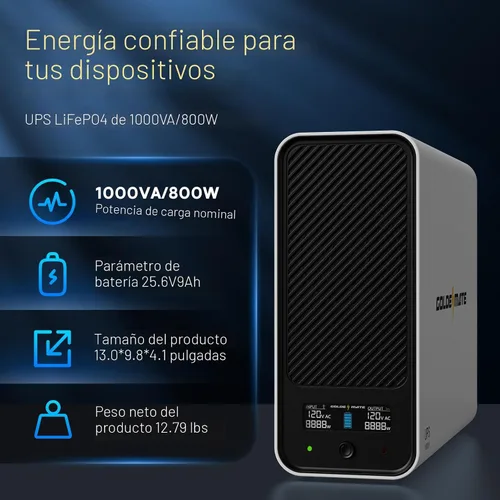 Vista 5 de GOLDENMATE Batería de reserva y protector de sobretensiones de batería de 2-Blanco