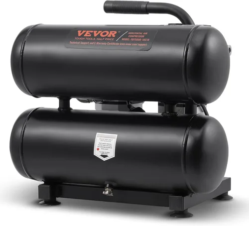 Vista 10 de VEVOR Compresor de aire de 2.1 galones, compresores de aire de 1.2HP 2.2 CFM@90PSI con presión máxima de 116PSI, tanque de compresor sin aceite