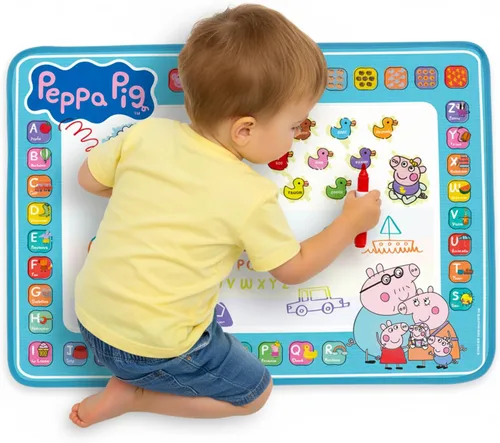 Vista 9 de Evie Pig - Alfombrilla de dibujo de agua para niños de 39.4 x 39.4 in, sin ensuciar, alfombrilla de dibujo mágica con bolígrafos, almohadilla