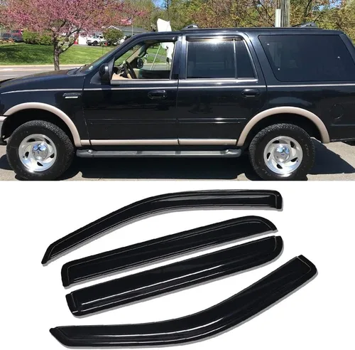 Vista 17 de Protector de lluvia solar Deflector de viento para ventana Ford F150 1997-2003 Super/Extended Cab 1997-1999 F250 Light Duty Super/Extended Cab, 4