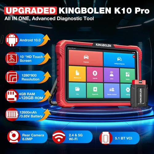 Vista 3 de KINGBOLEN K10 Pro Full Systems Mapa de Topología de Escáner de Coche de 10", Herramienta de Escaneo Bidireccional Bluetooth Escáner OBD2, Servicio