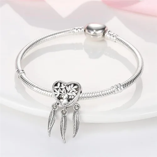 Vista 2 de MULA Dijes de plata de ley 925 para pulseras y collares, colgantes colgantes de cuentas para árbol familiar, joyería de regalo para mujeres y niñas