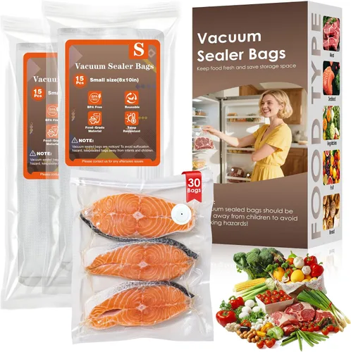 Vista 9 de Elxis Sellador al vacío, sellador al vacío portátil de mano + 30 bolsas de vacío reutilizables, sellador de alimentos portátil, con pantalla