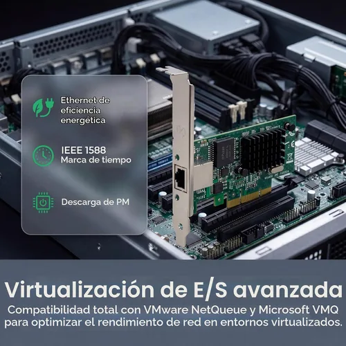 Vista 3 de Adaptador de servidor Gigabit Ethernet PCIe con tarjeta de red PCI-E de escritorio PCI-E de Broadcom NetXtreme BCM5751 10/100/1000 Mbps