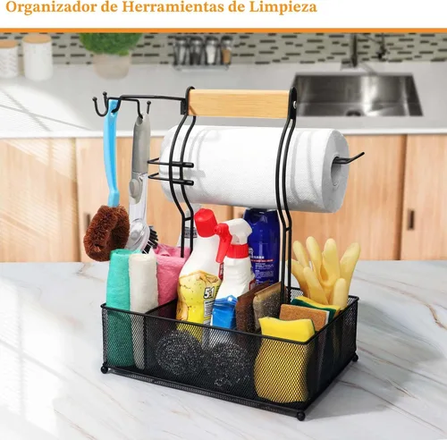 Vista 7 de FANGSUN Organizador para parrilla, organizador de barbacoa con soporte para toallas de papel, organizador de utensilios de condimentos de picnic