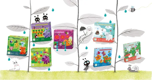 Vista 4 de DJECO - Juego de memoria para niños pequeños – Little Memo Garden Animal Matching Game (Edad 2+) – Juguete educativo preescolar para observación