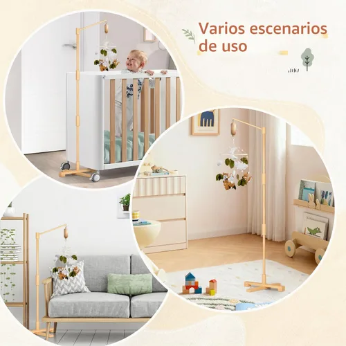Vista 5 de FEISIKE Brazo móvil para cuna de bebé, brazo móvil de 57.4 pulgadas para cuna de madera para decoración de guardería, soporte para bricolaje