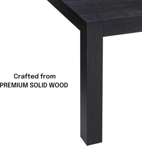 Vista 3 de NTC Block - Mesa de comedor moderna de 55 pulgadas, mesa rectangular para comedor, muebles de sala de estar, montaje sin esfuerzo, negro quemado