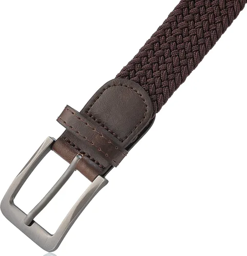 Vista 6 de GALLERY SEVEN Cinturón trenzado elástico tejido para hombre, cinturón casual elástico de tela