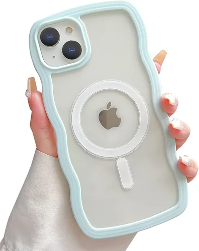 Vista 20 de Yeddabox Magsafe - Funda compatible con iPhone 13, diseño de ondas, lindo marco de colores de caramelo con ondas de agua, a prueba de golpes