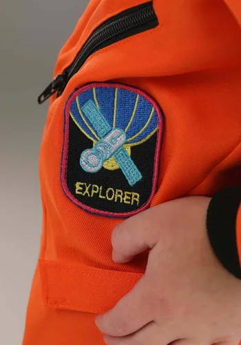 Vista 7 de Disfraz de Mono de Astronauta Naranja para Niños Pequeños Multicolor
