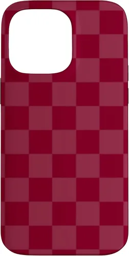 Vista 21 de Funda de diseño simple con diseño a cuadros rojo burdeos para iPhone 16