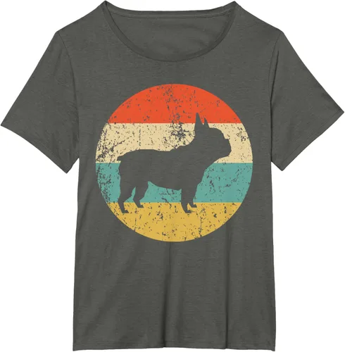 Vista 65 de Camiseta de perro retro de Bulldog Francés Negro