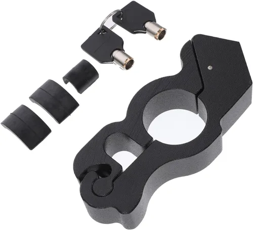 Vista 6 de Cerradura de seguridad para motocicleta, 1 juego de cerradura de bocina, cerradura de acelerador, cerradura de manillar de motocicleta, accesorios