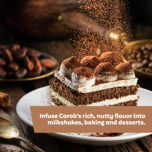 Vista 7 de Roots Circle Polvo de algarrobo premium sin azúcar Kosher a granel de 14 onzas – Alternativa al cacao en polvo Rico en fibra de cafeína sin