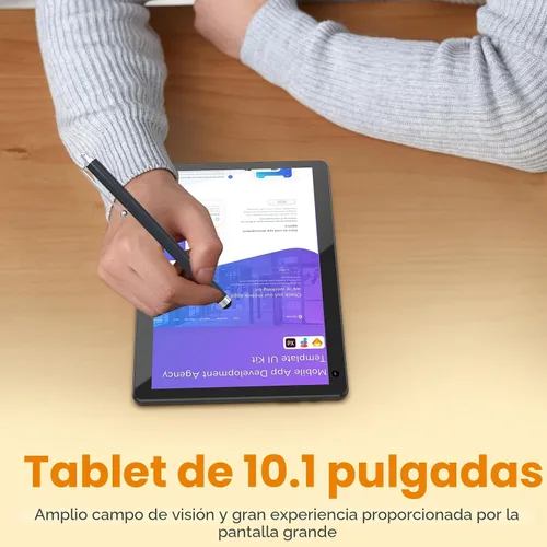 Vista 2 de Tablet Android 15 de 10 pulgadas, tableta 2 en 1 con teclado. 8GB RAM+32GB ROM compatible con tabletas PC expandibles de 1TB, CPU de cuatro núcleos