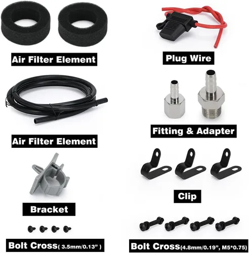 Vista 7 de PTNHZ Universal 1/4 NPT DC 12V 480c 200 PSI Control Air Bag Suspensión Compresor/Bomba Ride Kit para Auto/Motocicleta