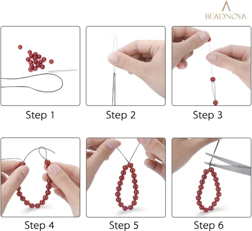 Vista 4 de BEADNOVA Cuerda de pulsera de 0.024 in de alambre transparente para manualidades para hacer joyas, hilo elástico (328.1 ft)