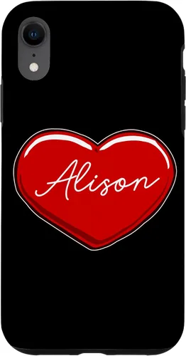 Vista 24 de iPhone 16 Hand Drawn Heart Alison - First Name Hearts I Love Alison Case