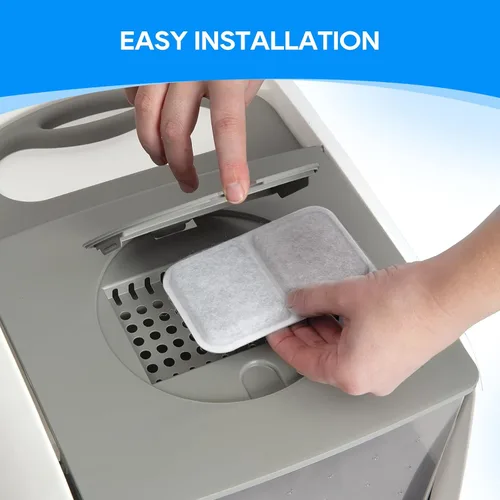 Vista 4 de Filtro de caja de arena para gatos Catit Jumbo con capucha para gatos, compatible con filtros de caja de arena Airsift, purificador de filtro